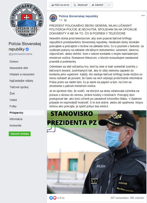 kolóna-1  polícia  facebok -2
