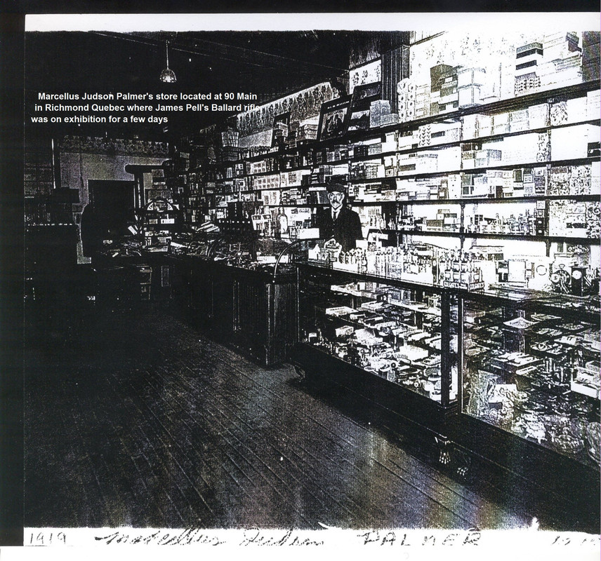 Marcellus Judson Palmer in his store in Richmond Quebec 1919-marreied to Margret Ann (Pell) Palmer