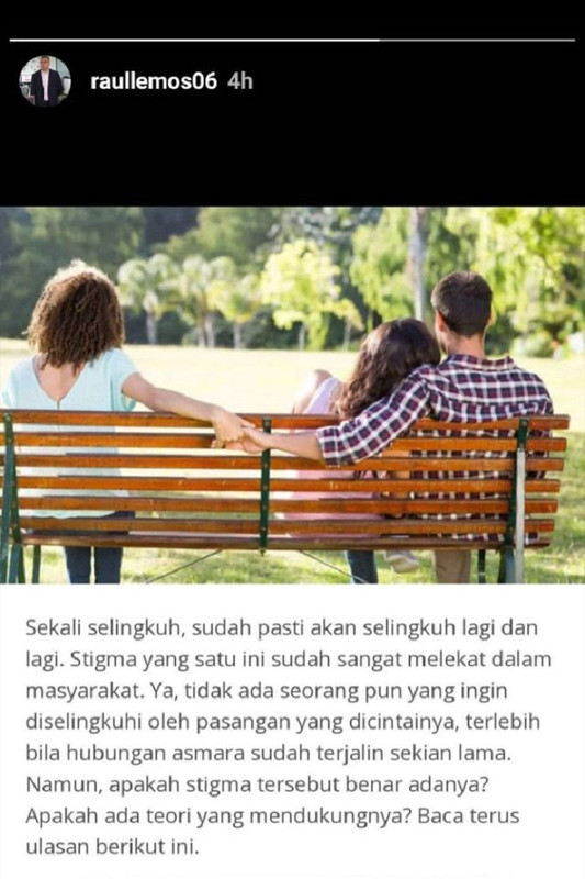 Unggahan Instagram story Raul Lemos