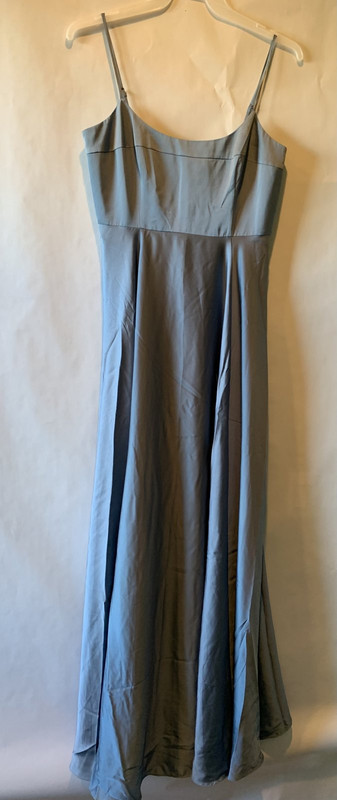 ASOS SIX STORIES BRIDESMAIDS COWL FRONT SATIN SLIP DRESS DUSTY BLUE SZ US 8