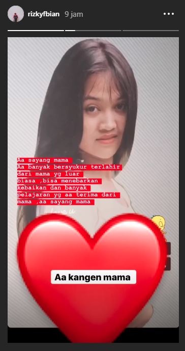 Rizky Febian rindu sosok ibunya