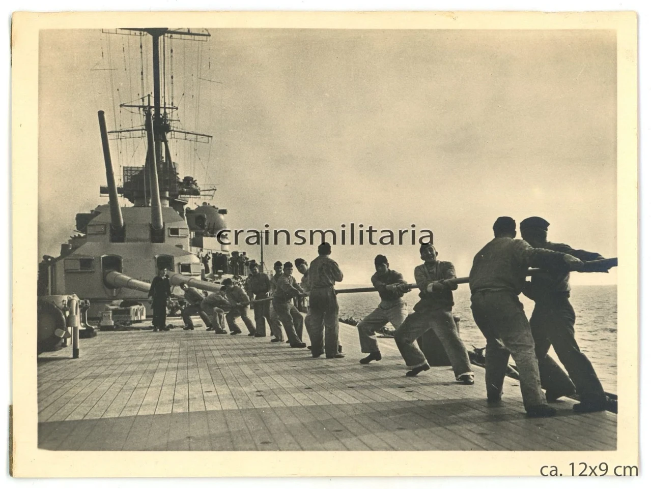 Orig Foto schwere Kreuzer Prinz Eugen Schiff ca 1940 Geschütz Turm D Wien (2)