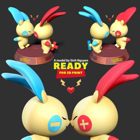 Plusle and Minun – Pokemon Fanart – 3D Print Model Plusle and Minun – Pokemon Fanart – 3D Print Model