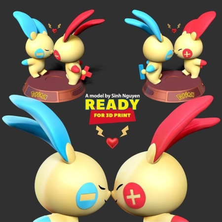 Plusle and Minun – Pokemon Fanart – 3D Print Model