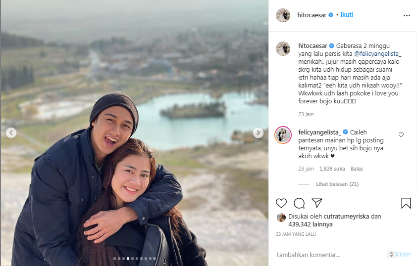 Caesar Hito masih tak menyangka telah menikah dengan Felicya Angelista