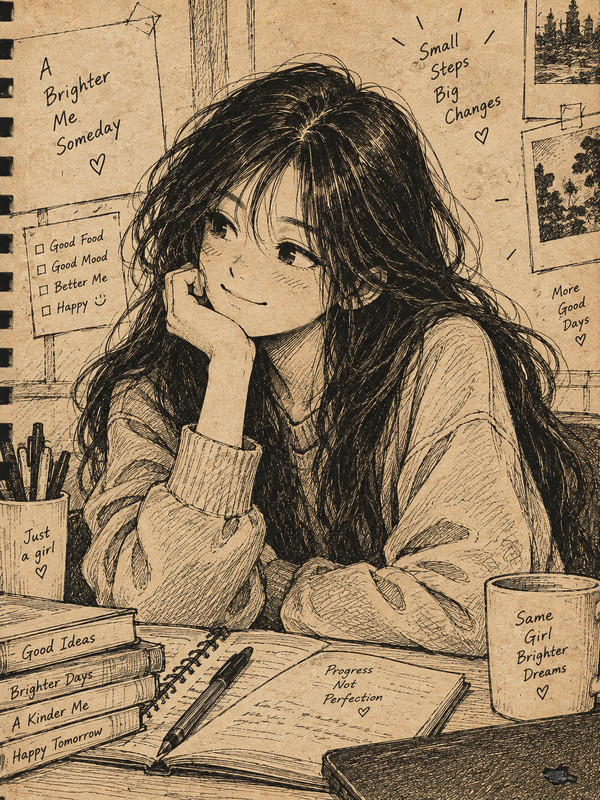 Nostalgic Manga Ink Sketch | PromptGet