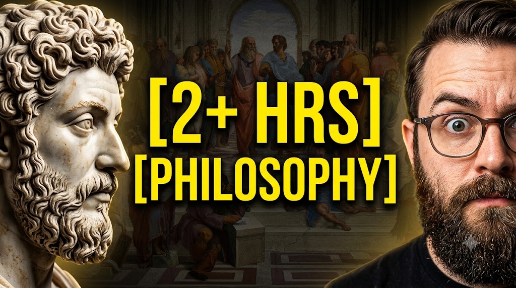 AI-generated example result for the youtube-thumbnail prompt: 2+ Hours Philosophy Thumbnail – Classical Stoicism Deep Dive Design AI YouTube Thumbnail Prompt