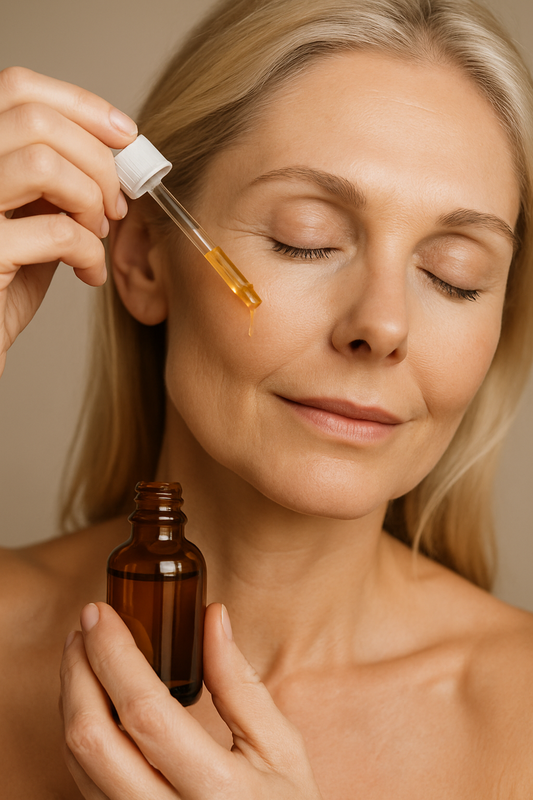 Antioxidatives Serum auftragen