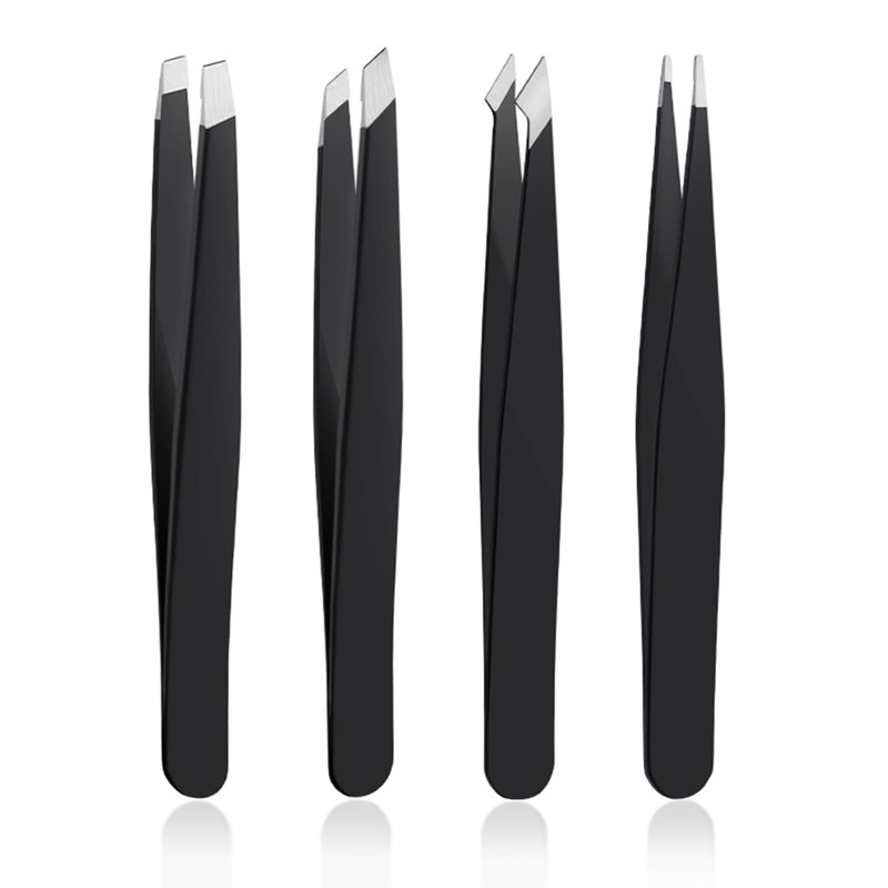 4 PCS Stainless Steel Precision Tweezers / Tick Remover