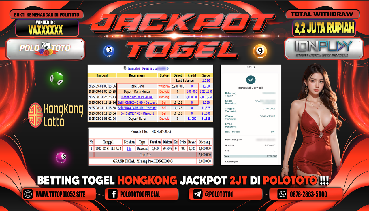 POLOTOTO JACKPOT TOGEL HONGKONG LOTTO Rp.2.200.000,-