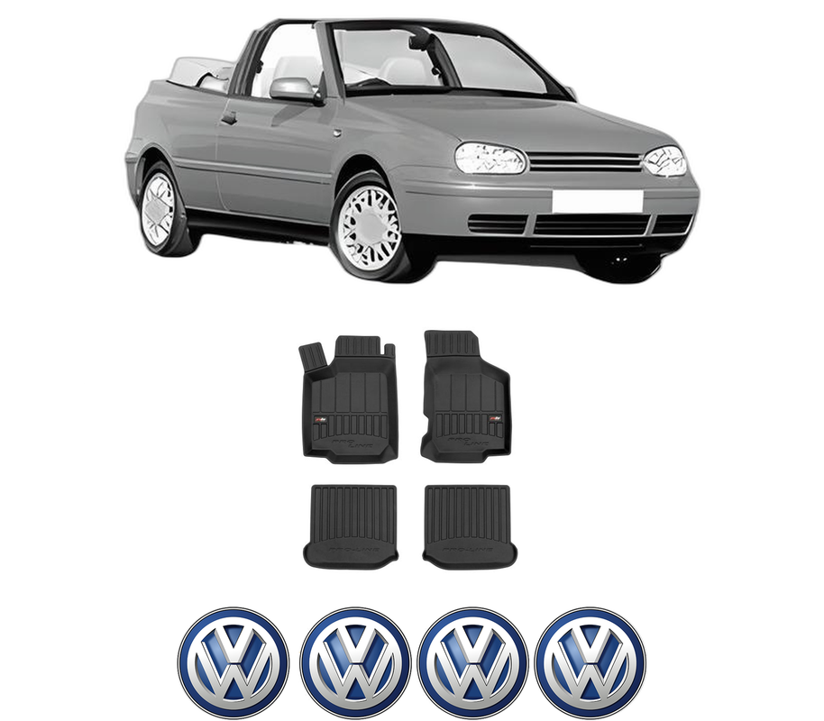 Set covorase presuri Volkswagen GOLF IV Cabriolet (1E7) din 1998-2002, auto, din cauciuc thermoplastic, 4 Stickere auto cu Volkswagen