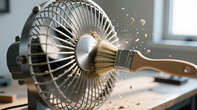 Чистка решётки настольного вентилятора