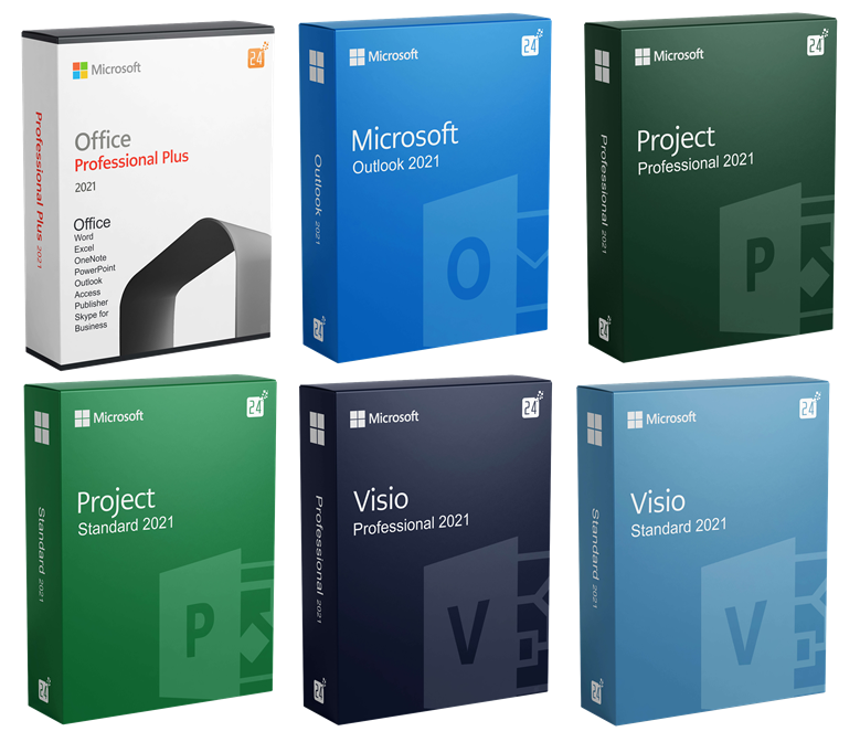 02.Office Pro Plus, Outlook, Project, Visio 2021 Multi-MSDN