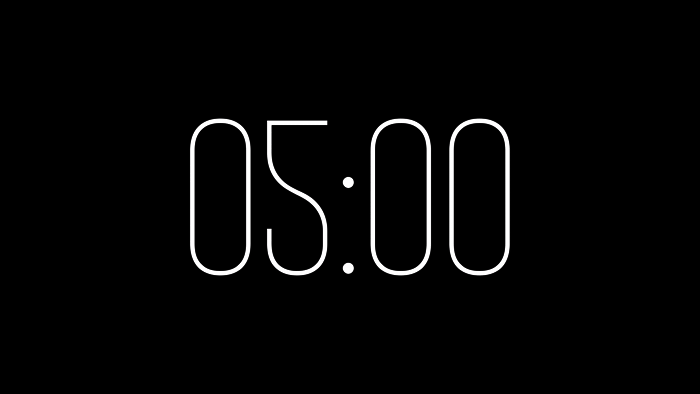 Cuenta Regresiva Brío de 5 Minutos con Fondo Transparente 4K