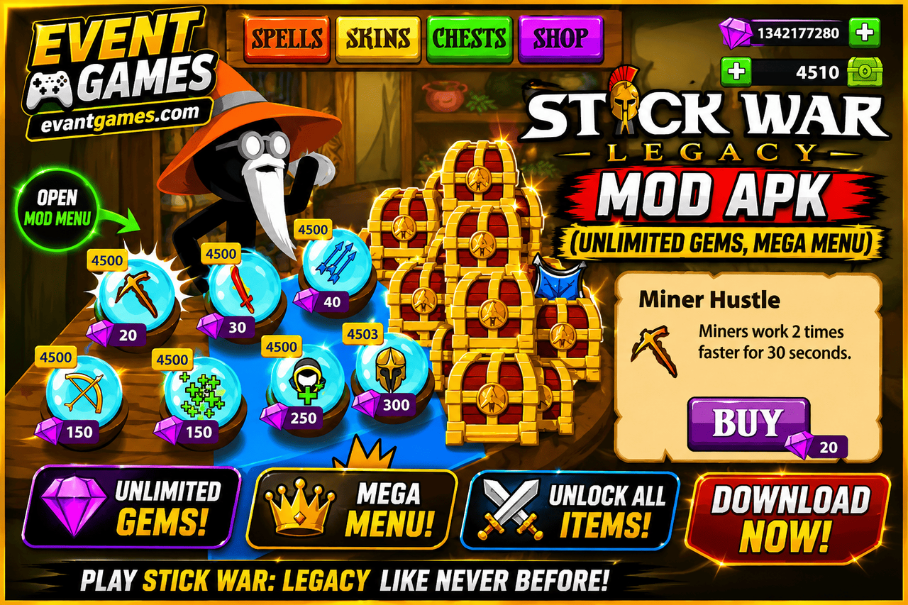 Stick War Legacy MOD APK Mod Menu VIP overlay in-game