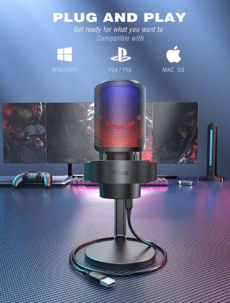 FIFINE - Microfono AmpliGame A8 - RGB - Cardioide 
