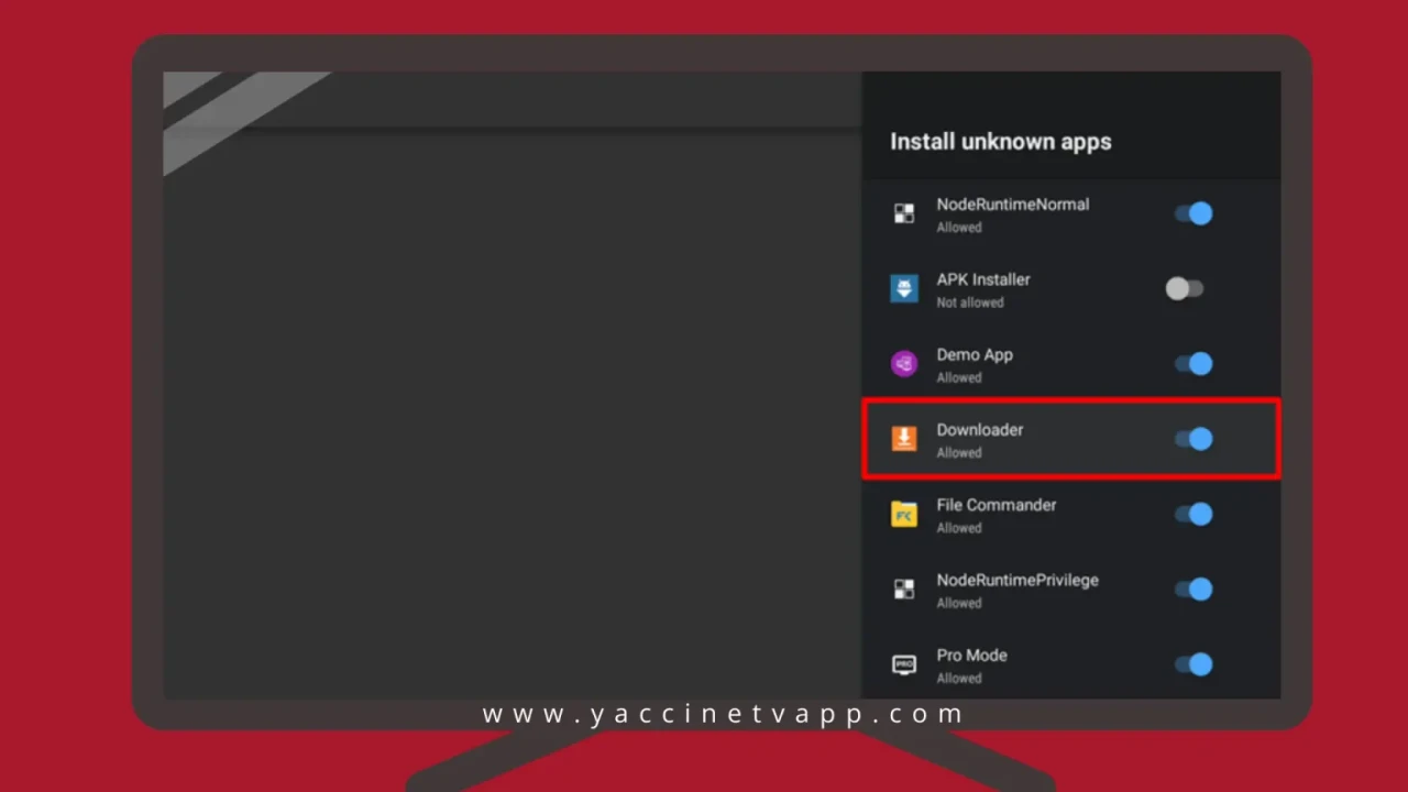 Downloader app search on Smart TV