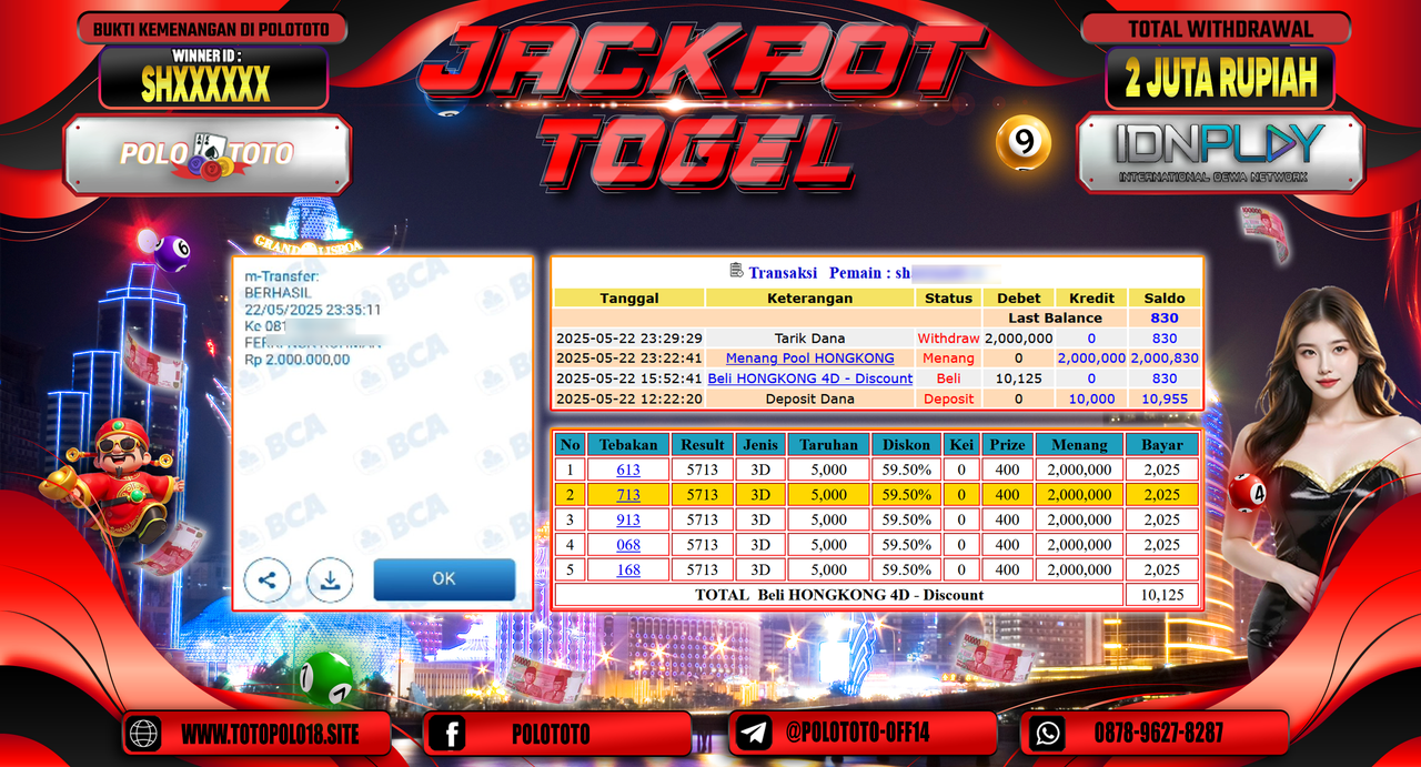 POLOTOTO JACKPOT TOGEL HONGKONG LOTTO Rp.2.000.000,-