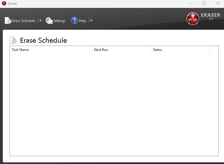 Screenshot of the Eraser application main interface.