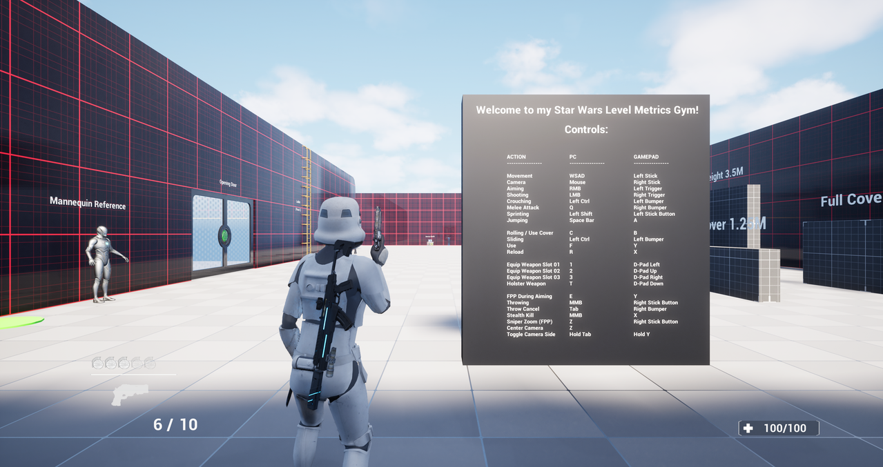 Intro area for the Blacksite Retrieval Metrics Gym