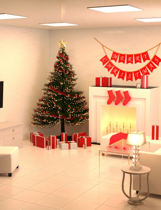Modern Christmas Living Room