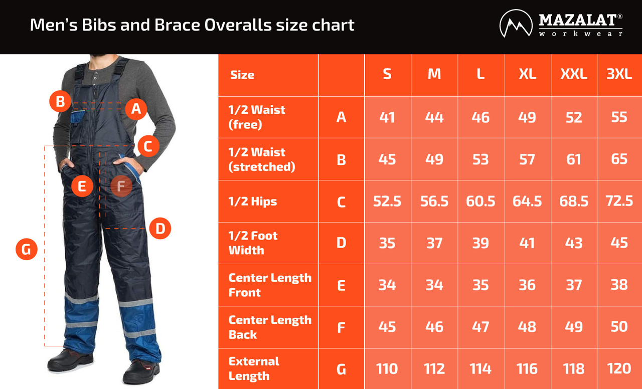 Men s Bibs And Brace Overalls Size Chart 1 Postimages