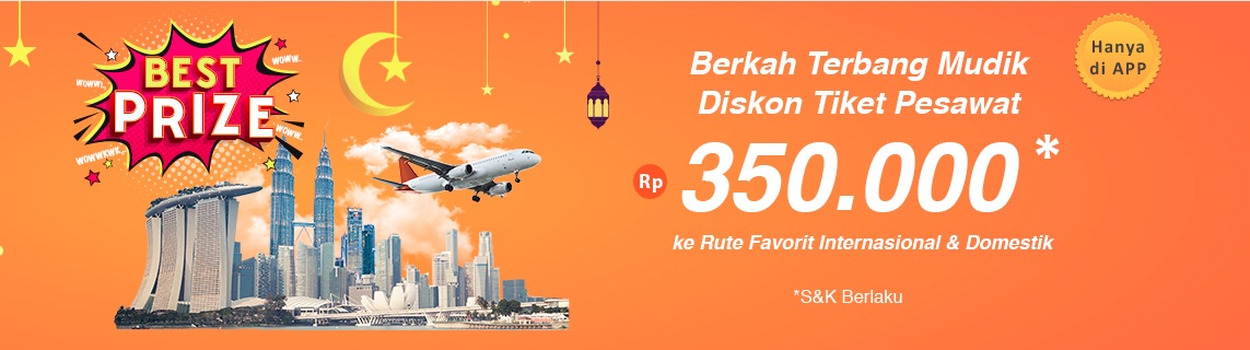 Diskon tiket pesawat mudik lebaran hingga Rp 350 ribu
