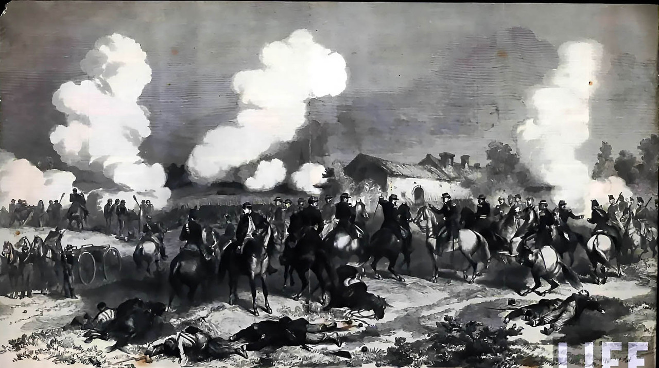 Franco Austriaca Solferino Solferino Generales Niel y Vinoy a las puertas de Quagliara 24 de junio d