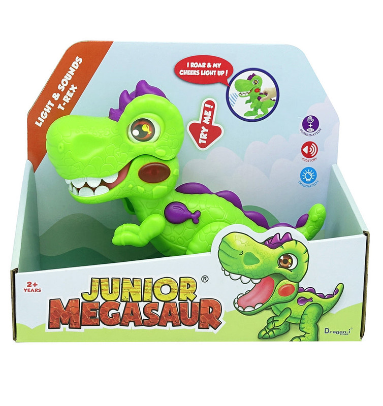 16961 Junior Megasaur Lightand Sounds T Rex3asst Green01