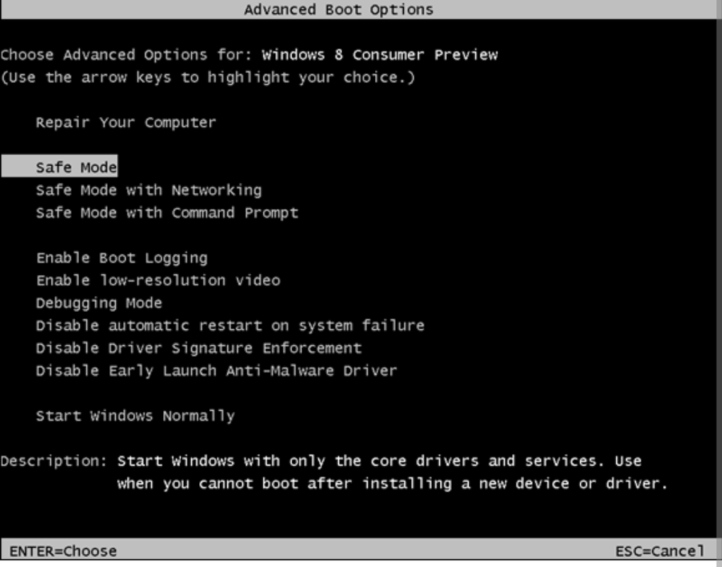 Slight issue with advanced boot options r techsupport