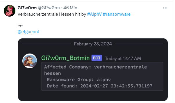 ALPHV Angriff auf Verbraucherzentrale Hessen