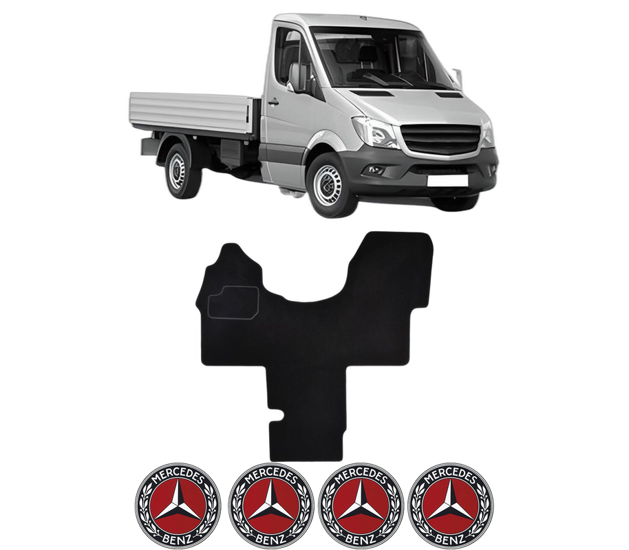 Set Covorase Presuri MERCEDES-BENZ SPRINTER 3-t Platform/Chassis (B906) din 2006-2018, Auto, Material Textil Mocheta, 4 Stickere auto cu MERCEDES-BENZ