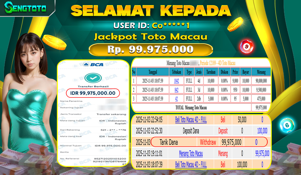 BUKTI PEMBAYARAN TOGEL TOTO MACAU