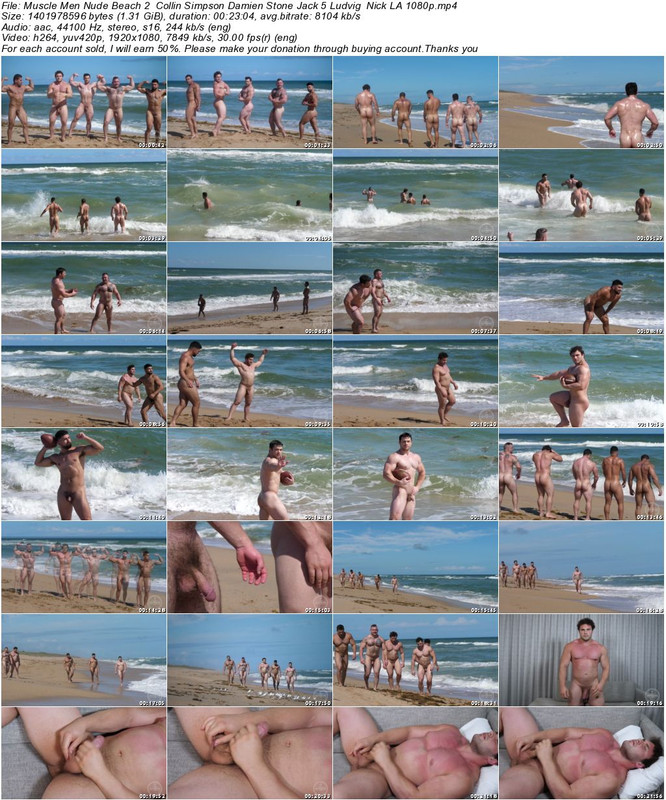 Muscle Men Nude Beach 2  Collin Simpson Damien Stone Jack 5 Ludvig  Nick LA 1080p