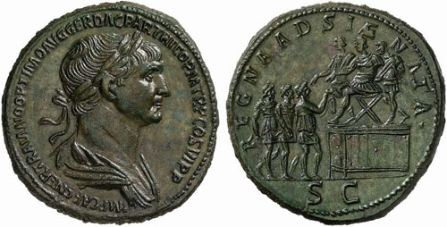 Quinario/denario cortado de Trajano - REGNA AD SIGNATA  ???? 1