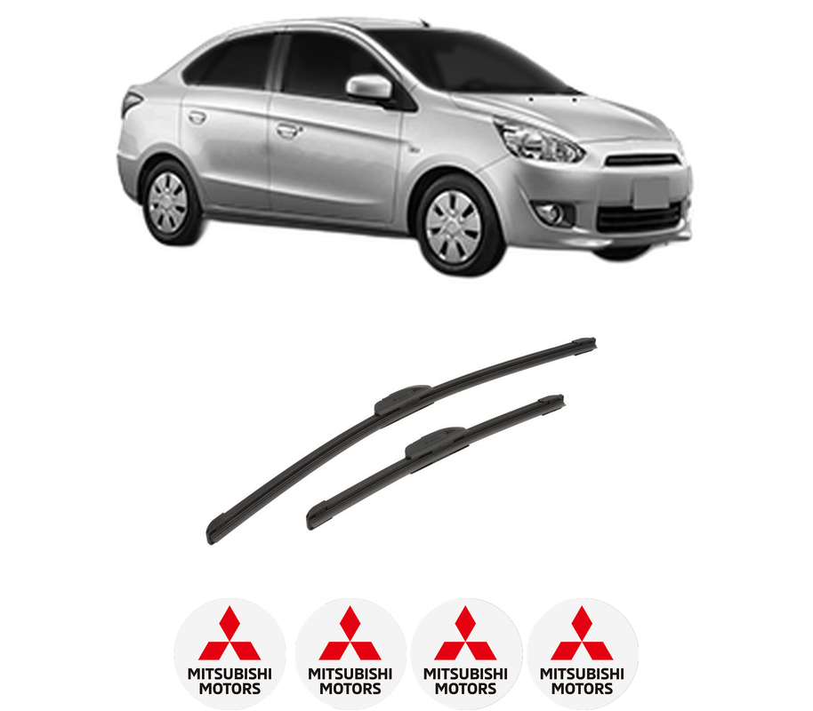 Set stergatoare auto MITSUBISHI MIRAGE VI Saloon (A1_A) din 2013, pentru parbriz auto, 2 bucati, Bosch Aerotwin Retrofit, din cauciuc siliconat rezistent, 4 Stickere Auto MITSUBISHI