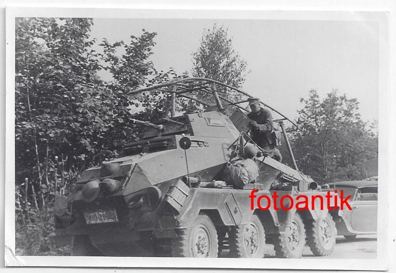 Foto 2 WK, Panzer, Spähpanzer 8 Rad bei Aufkläru