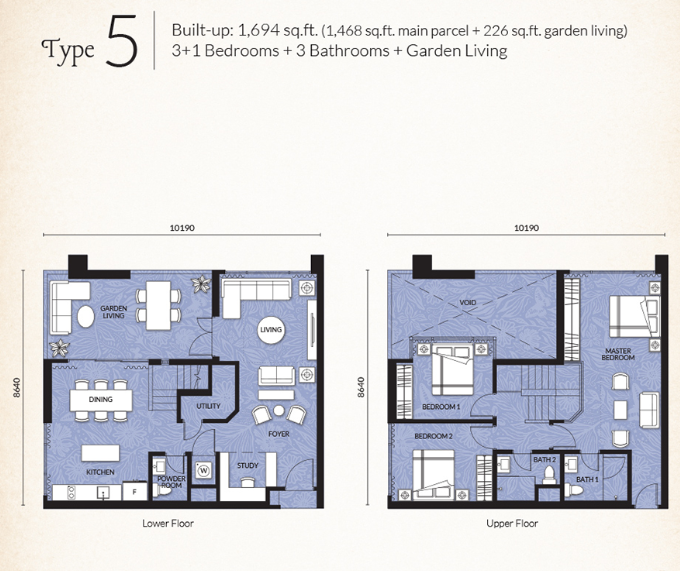 Est 8 Type F floor plan in Seputeh, Kuala Lumpur