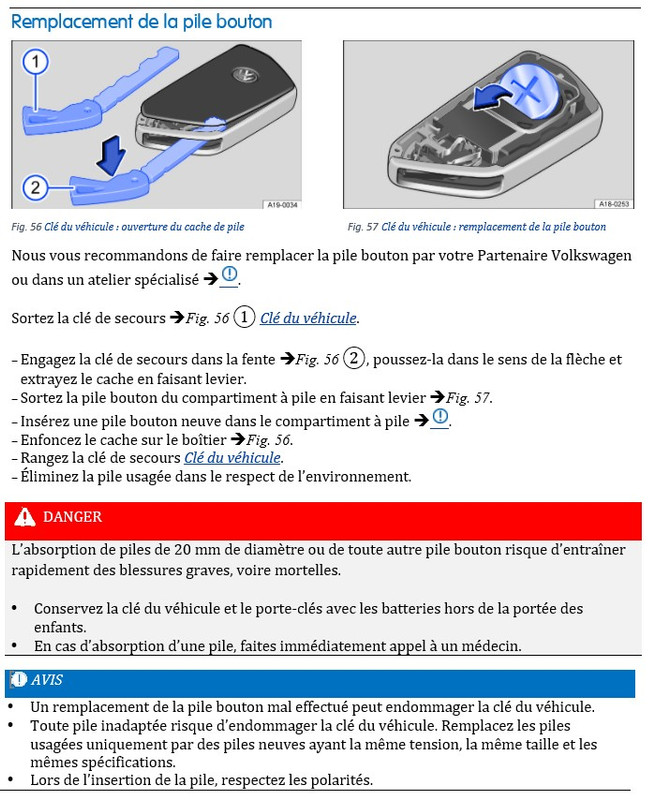 Pile de clef Forum Golf 8