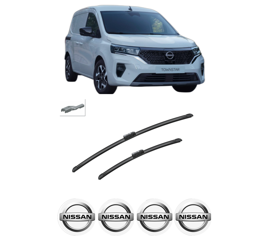Set stergatoare auto NISSAN TOWNSTAR MPV (XFK) din 2021-2022, pentru parbriz auto, 2 bucati, Bosch Aerotwin, din cauciuc siliconat rezistent, 4 Stickere Auto NISSAN