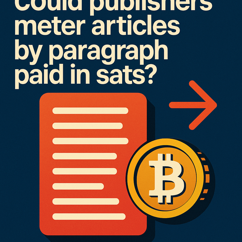 Could publishers meter articles by paragraph paid in sats?