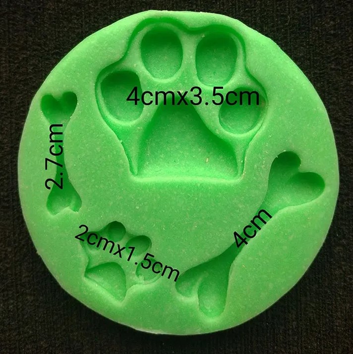 Molde Flexible Inyector Para Porcelanicron Huellas de Perrito y 