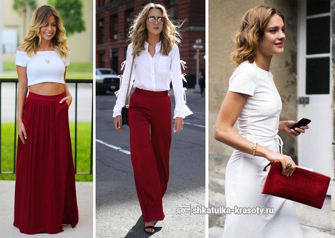 С чем сочетается бордовый цвет в одежде женщин и мужчин. Фото (fashiontarget.ru - современные тренды женской моды) С чем сочетается бордовый цвет в одежде женщин и мужчин. Фото