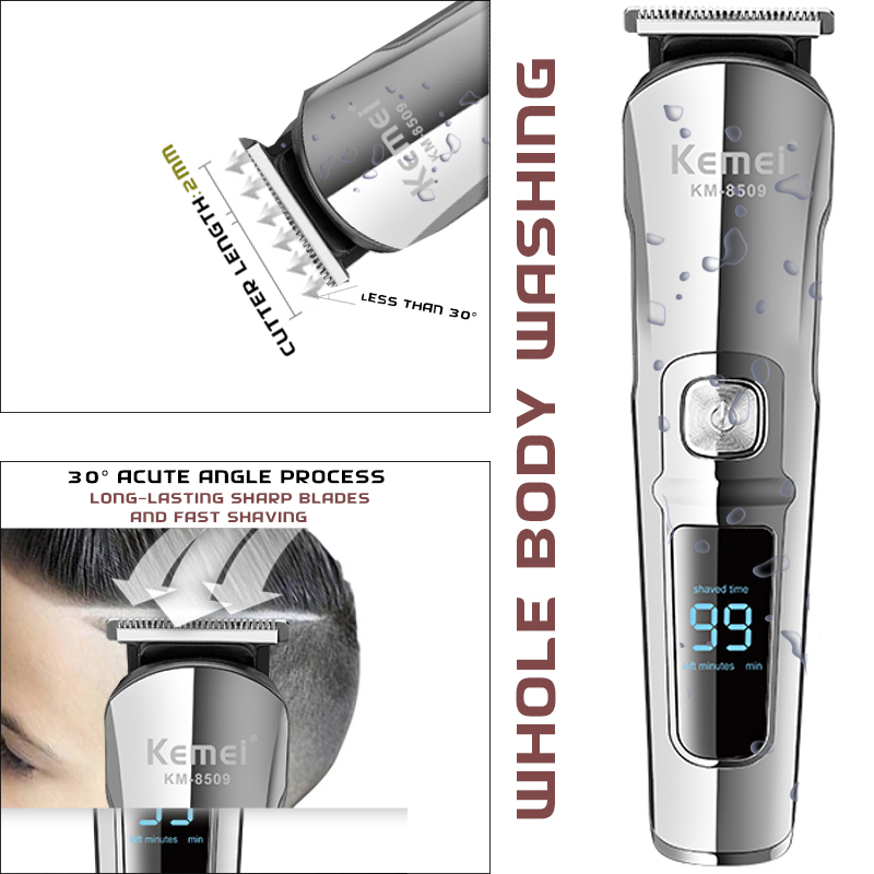 Kemei KM-8509 Waterproof Hair Clipper and Beard Trimmer for Men