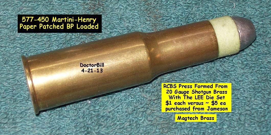 577-450 Brass made from Magtech 24 ga Brass and LEE Die