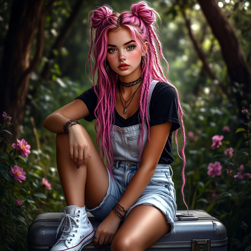 на чемодане