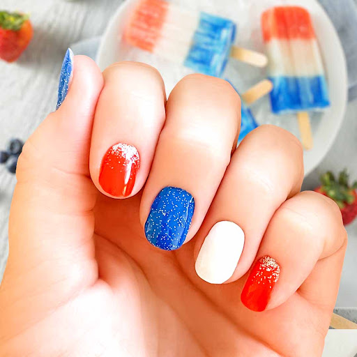 Blue colour nail art designs