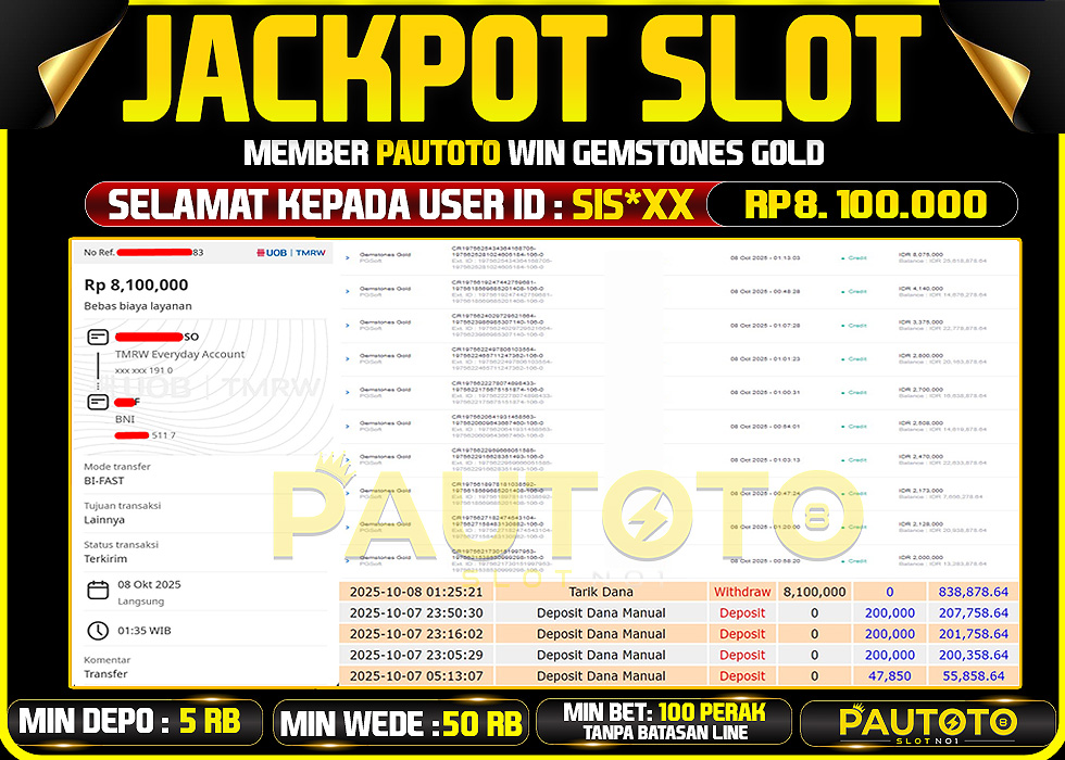 BUKTI JACKPOT LUNAS PAUTOTO
