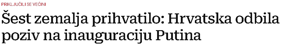 Šest zemalja prihvatilo: Hrvatska odbila poziv na inauguraciju Putina Screenshot-15836