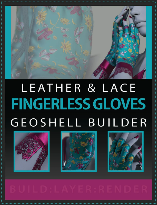 Leather and Lace Fingerless Glove Builder for Genesis 9